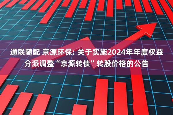 通联随配 京源环保: 关于实施2024年年度权益分派调整“京源转债”转股价格的公告
